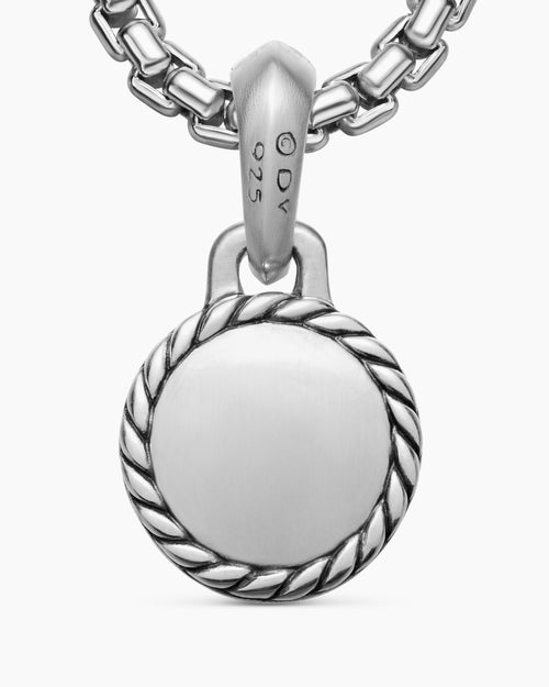 Mens Evil Eye Amulet in Sterling Silver with Lapis, 14.5mm