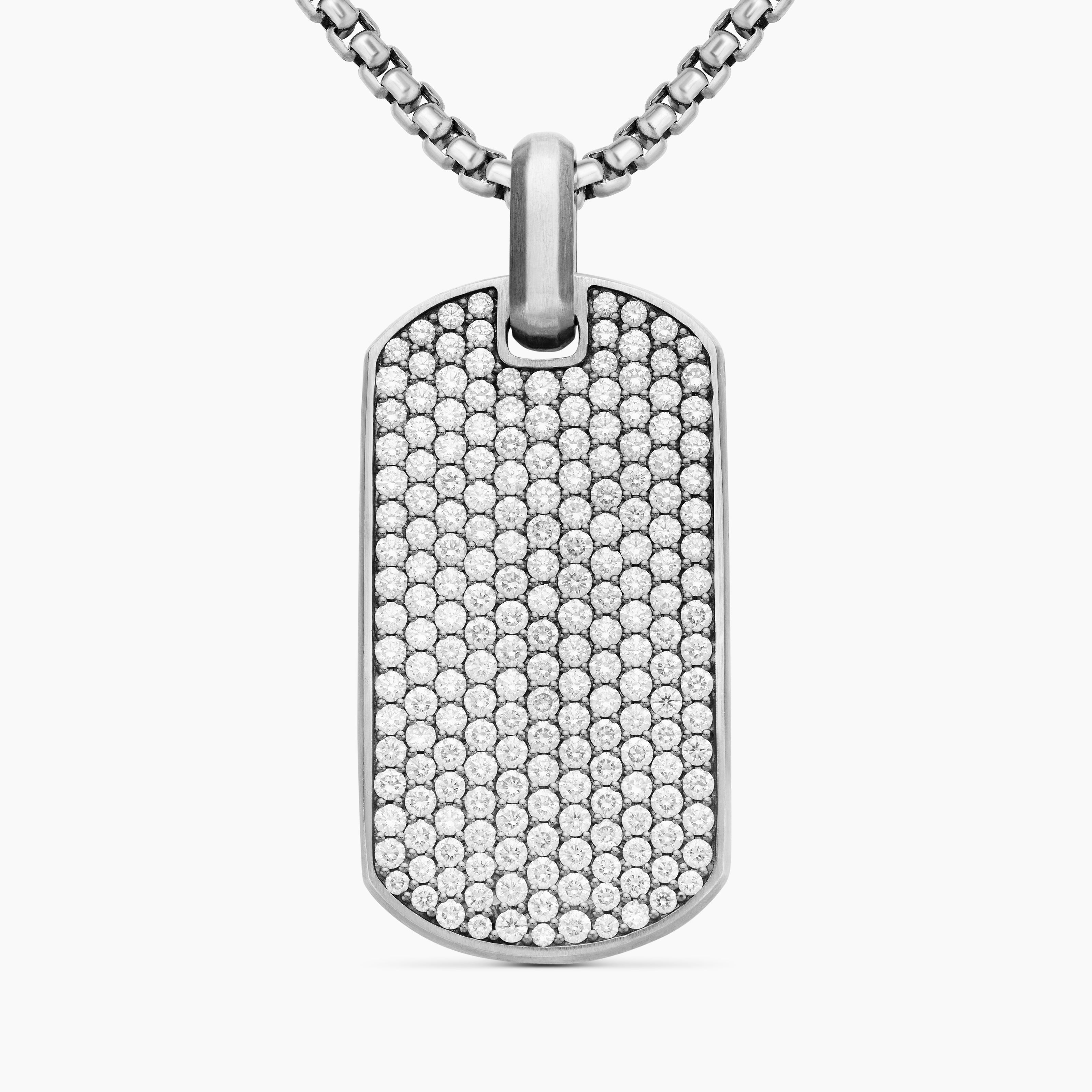 M&eacute;daille &agrave; chevrons en argent sterling avec diamants, 42 mm