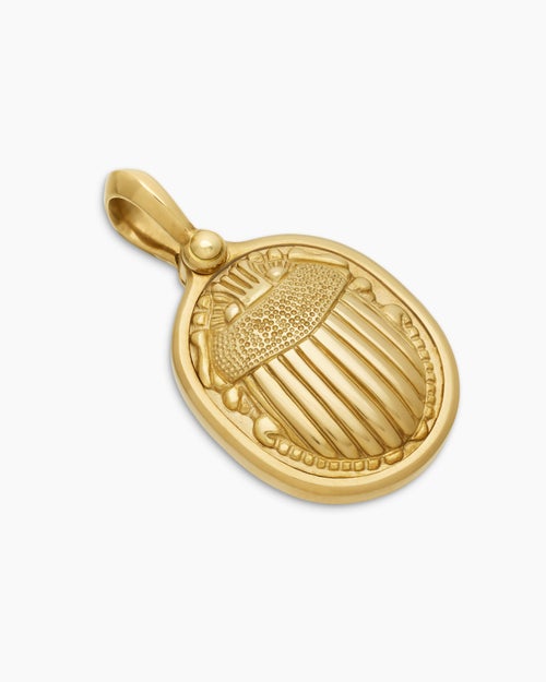 Mens Petrvs® Scarab Amulet in 18K Yellow Gold, 24mm