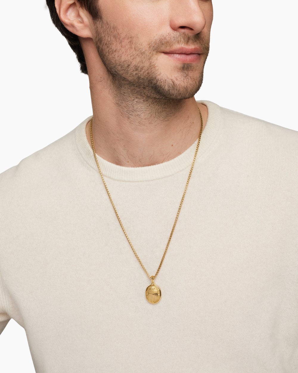 Mens Petrvs® Scarab Amulet in 18K Yellow Gold, 24mm