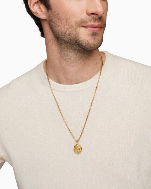 Mens Petrvs® Scarab Amulet in 18K Yellow Gold, 24mm