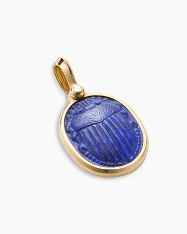 Petrvs® Scarab Amulet in 18K Yellow Gold with Lapis, 32.3mm