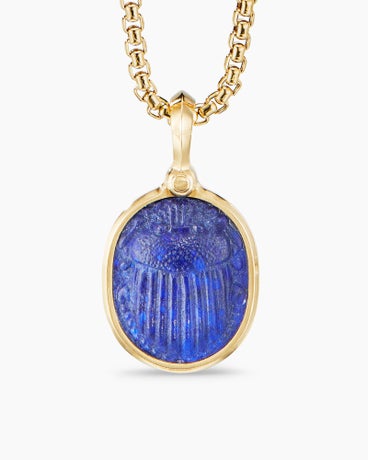 Petrvs® Scarab Amulet in 18K Yellow Gold with Lapis, 32.3mm