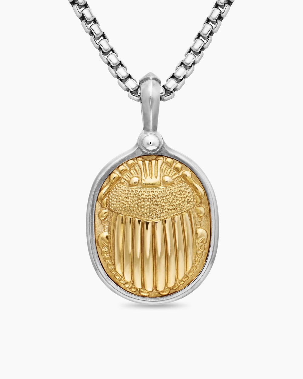 Amulette scarabée Petrvs® en argent sterling avec or jaune 18 carats, 32,3 mm hommes
