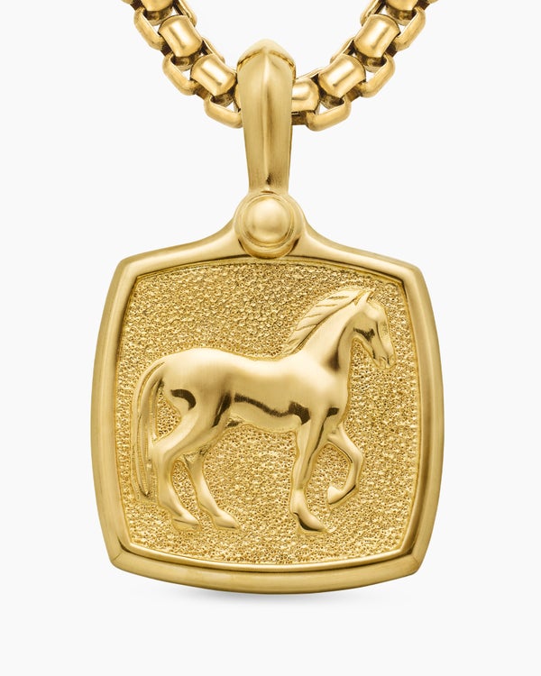 Amulette cheval Petrvs® en or jaune 18 carats, 19 mm