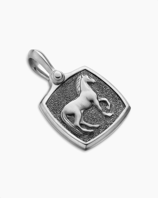 Amulette cheval Petrvs® en argent sterling, 19 mm