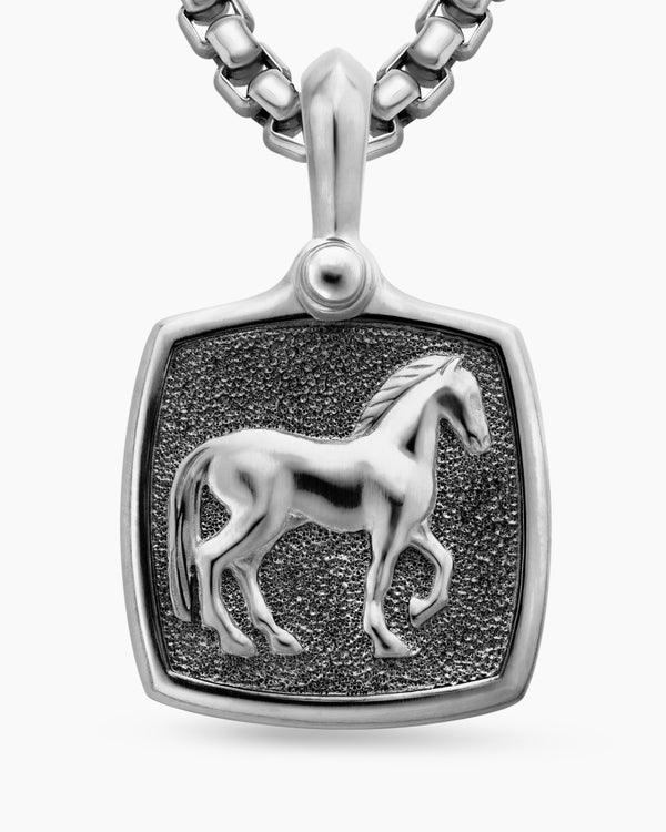 Amulette cheval Petrvs® en argent sterling, 19 mm
