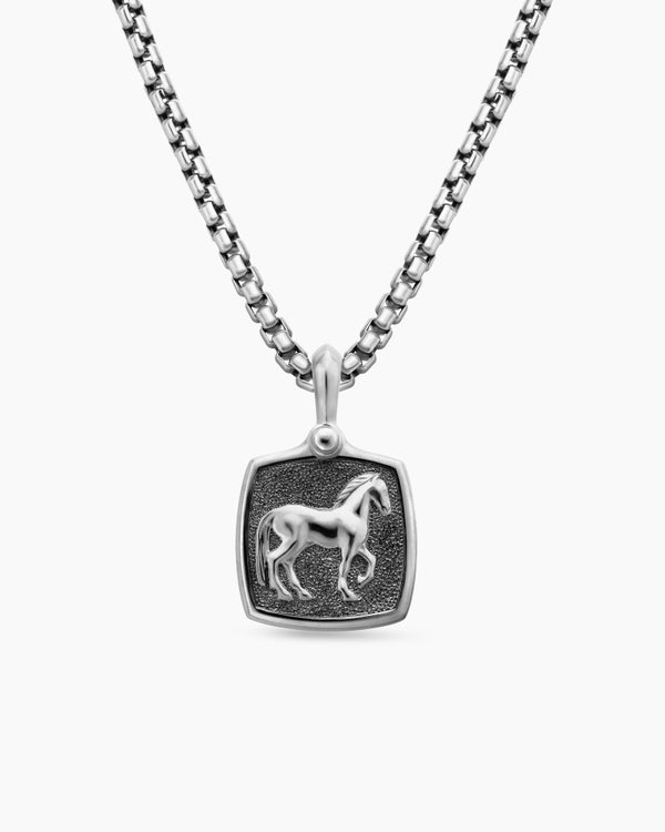 Amulette cheval Petrvs® en argent sterling, 19 mm