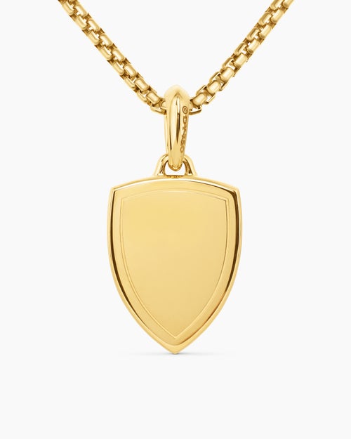 Mens St. Michael Amulet in 18K Yellow Gold, 26mm