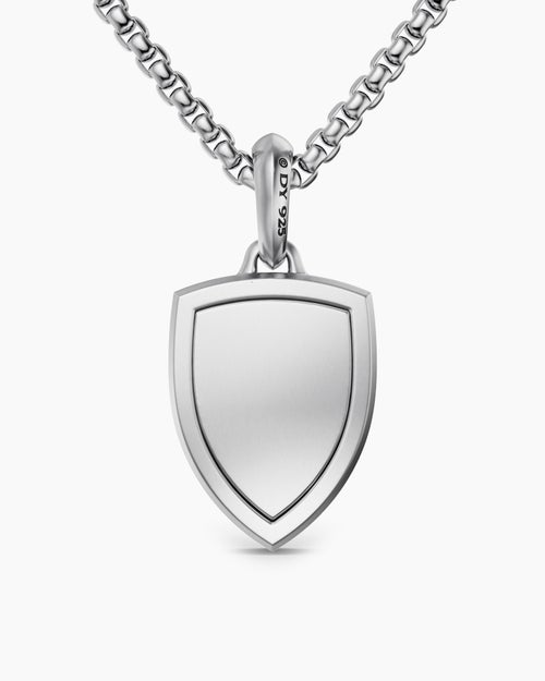 Mens St. Michael Amulet in Sterling Silver with 14K Yellow Gold, 26mm