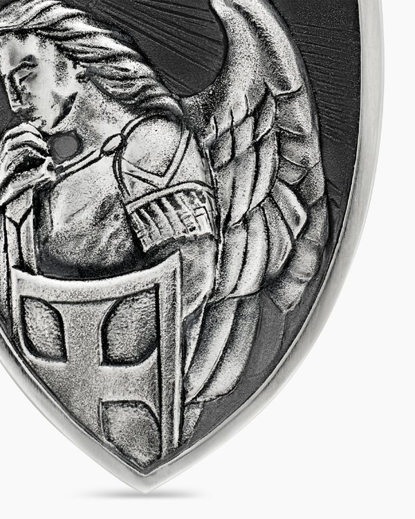 St. Michael Amulet in 18K Yellow Gold with Diamonds, 26mm