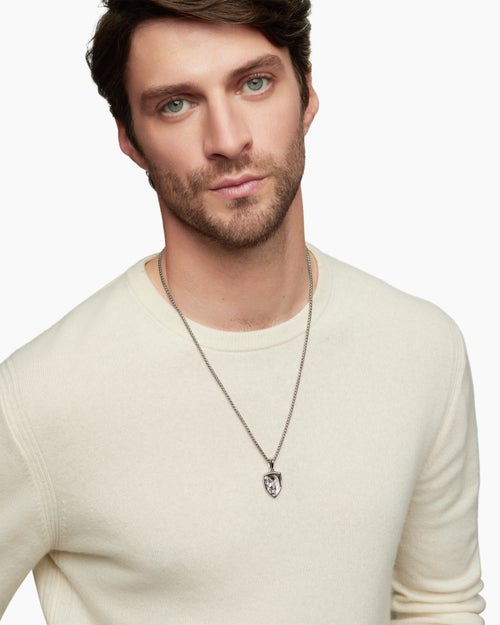 Mens St. Michael Amulet in Sterling Silver, 26mm