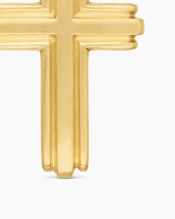 Pendentif Deco croix en or jaune 18 carats, 34 mm