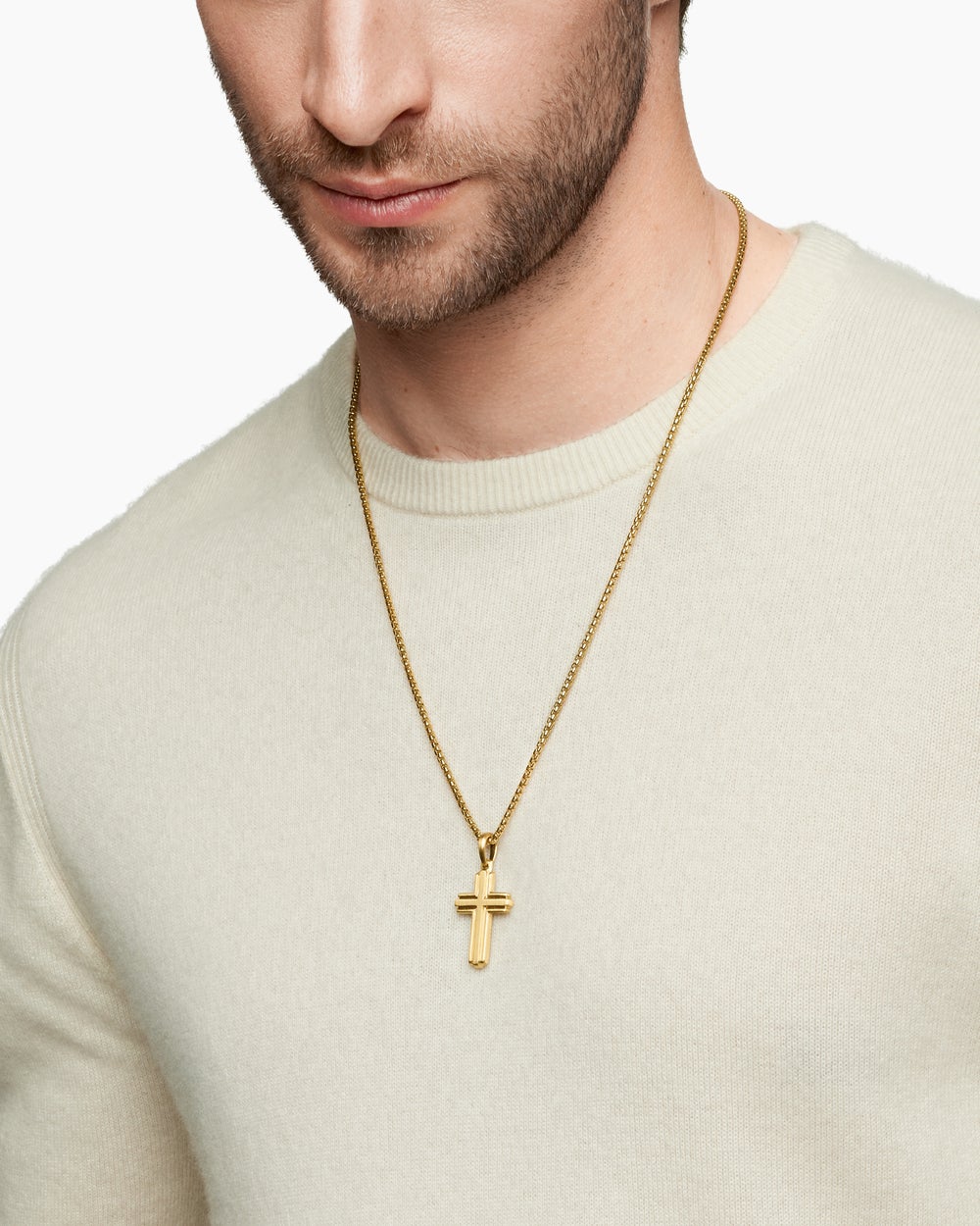 Pendentif Croix en or jaune 18 carats, 34 mm hommes