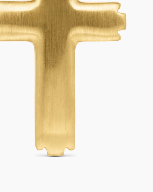 Mens Cross Pendant in 18ct Yellow Gold with Diamonds, 34mm