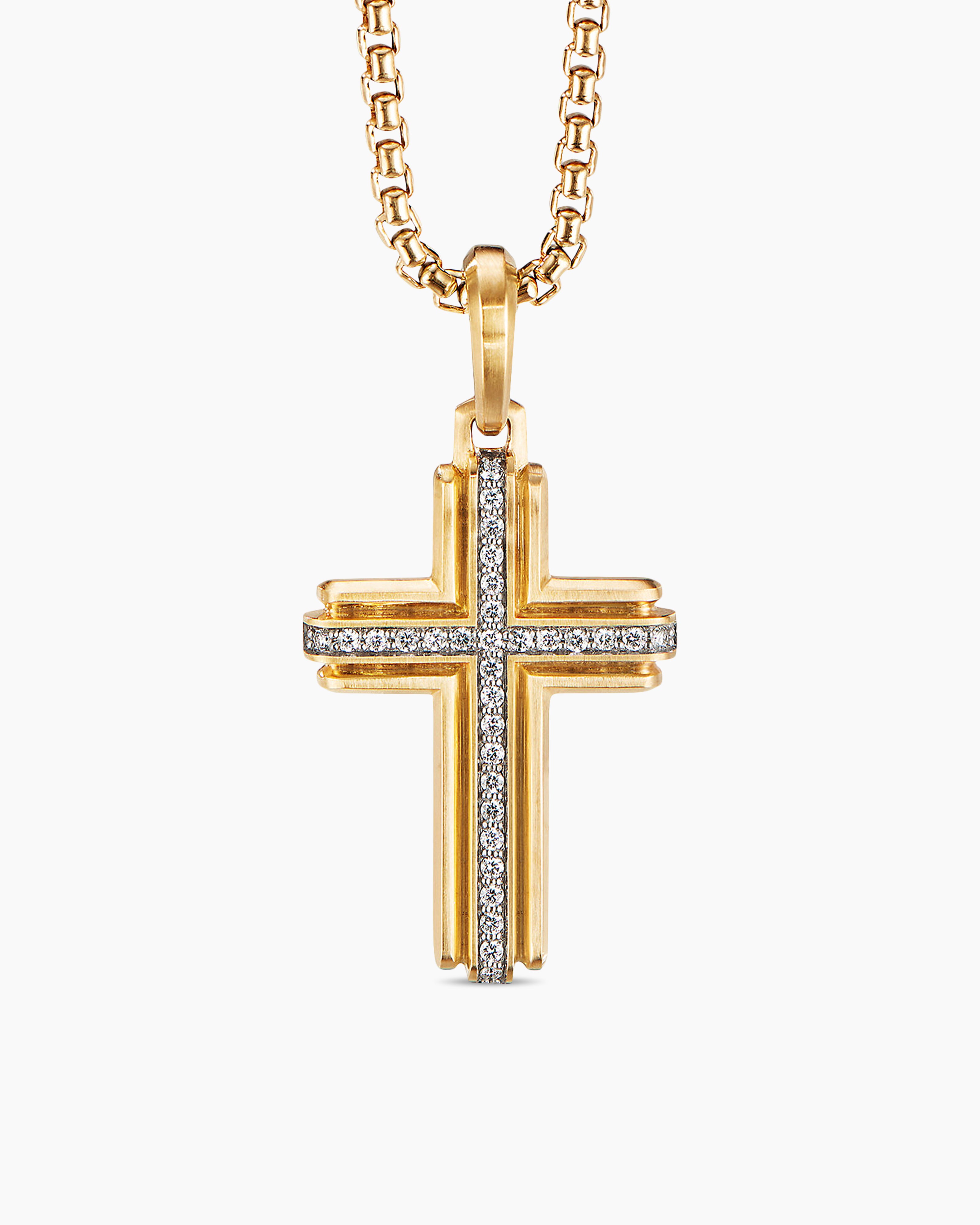14k 18k gold women's men's crucifix cross pendant necklace ...