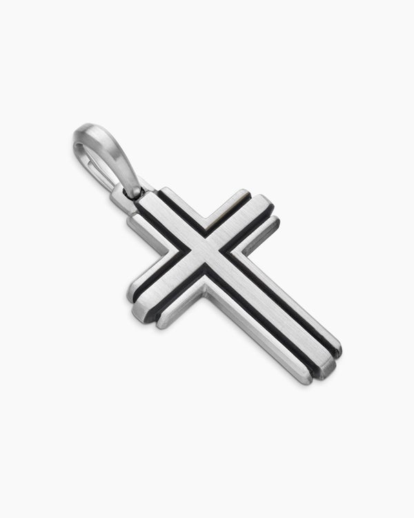 Cross Pendant in Sterling Silver, 34mm