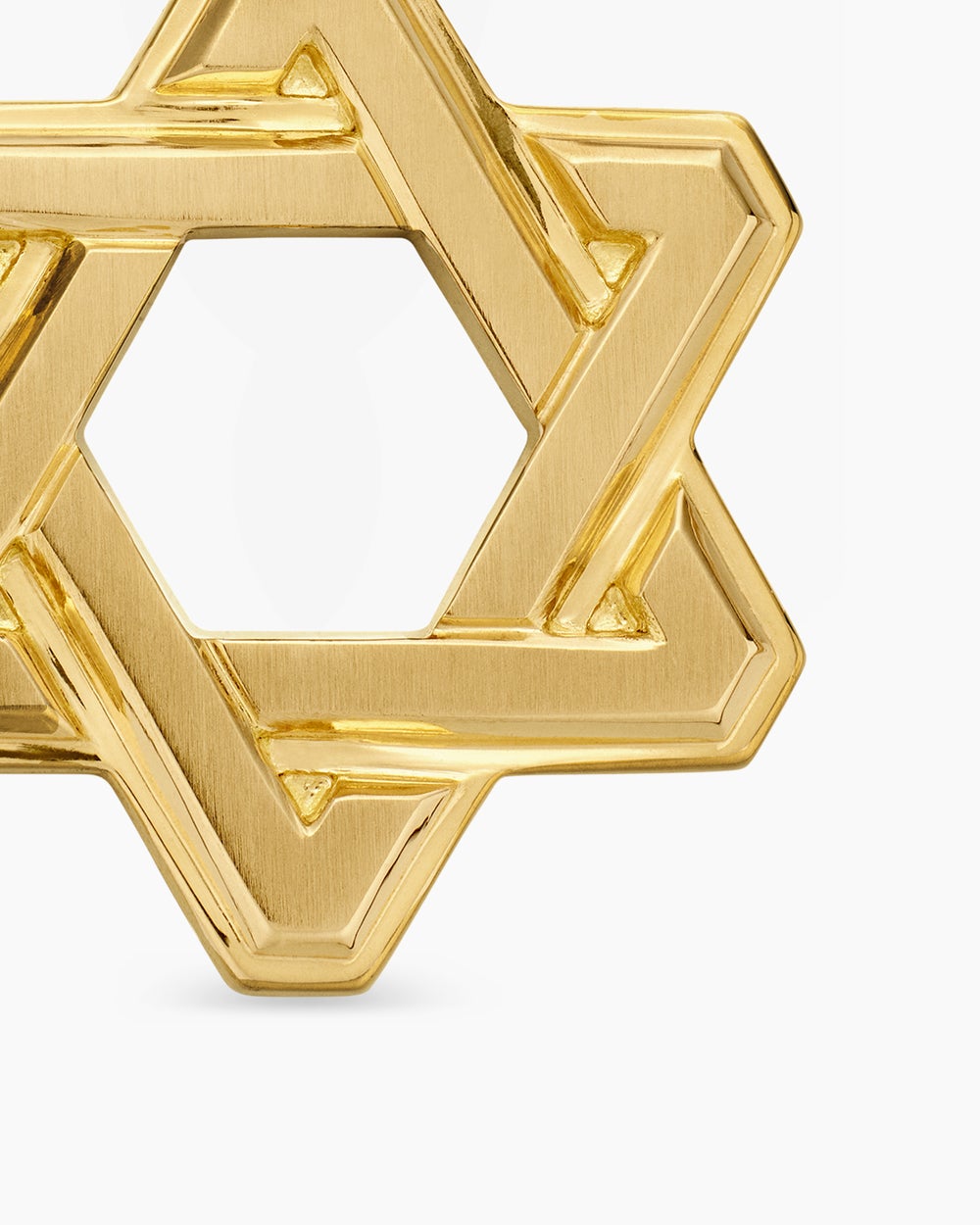 Mens Deco Star of David Pendant in 18K Yellow Gold, 19.5mm