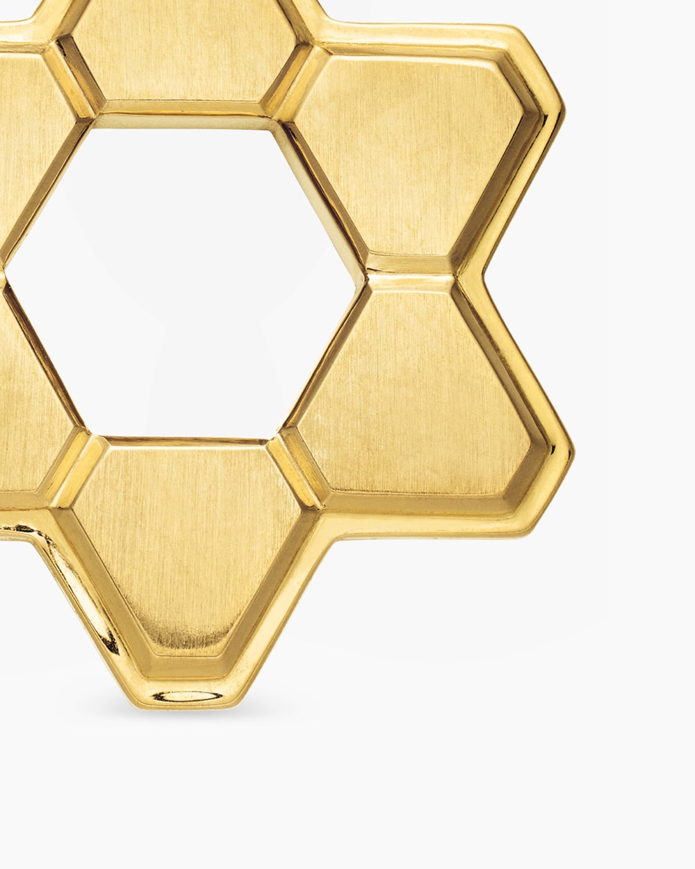 Mens Deco Star of David Pendant in 18K Yellow Gold, 19.5mm