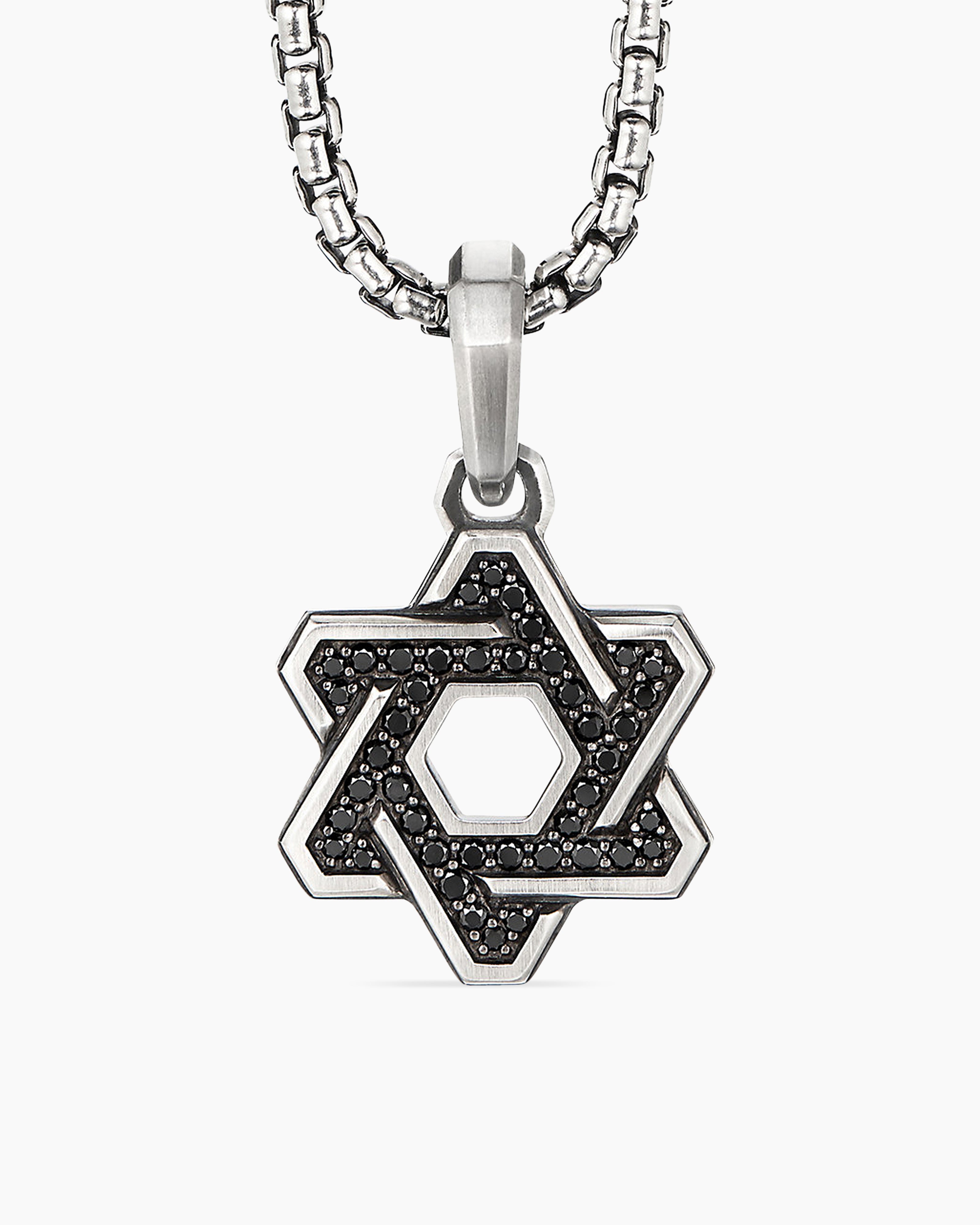 Men's Shin Mezuzah Necklace on Leather by Emily Rosenfeld