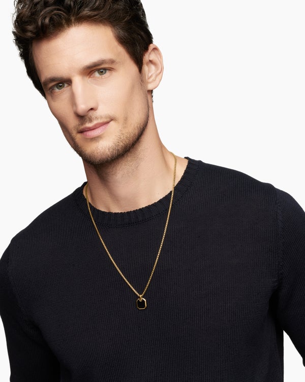 Roman Amulet in 18K Yellow Gold with Malachite, 15mm