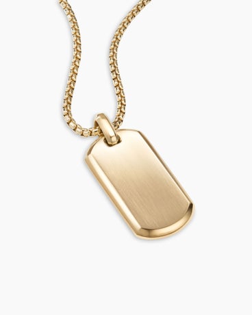 Chevron Tag in 18K Yellow Gold, 35mm