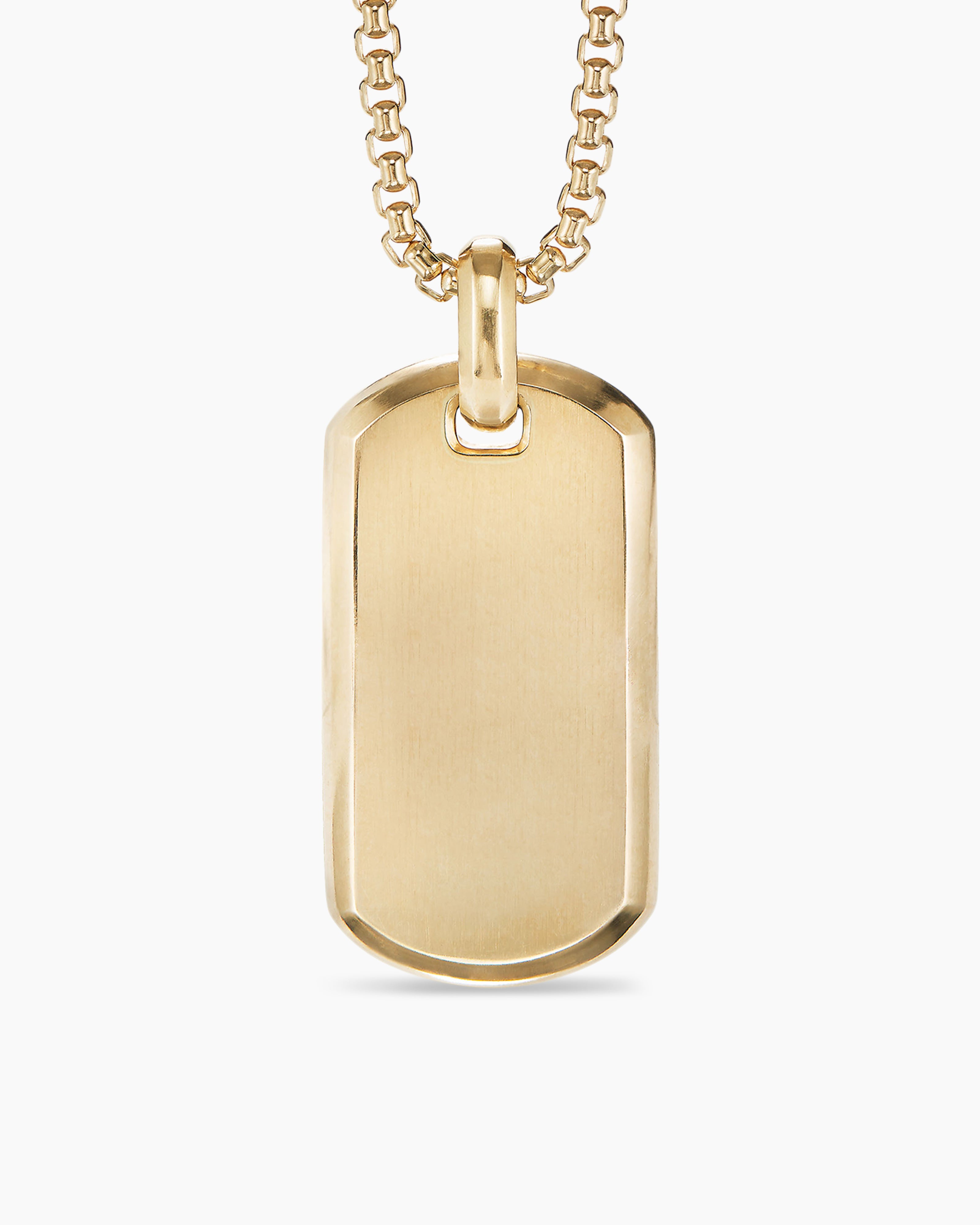 14Kt Yellow Gold Satin Finish Dog Tag Pendant | Jewelers in Rochester, NY