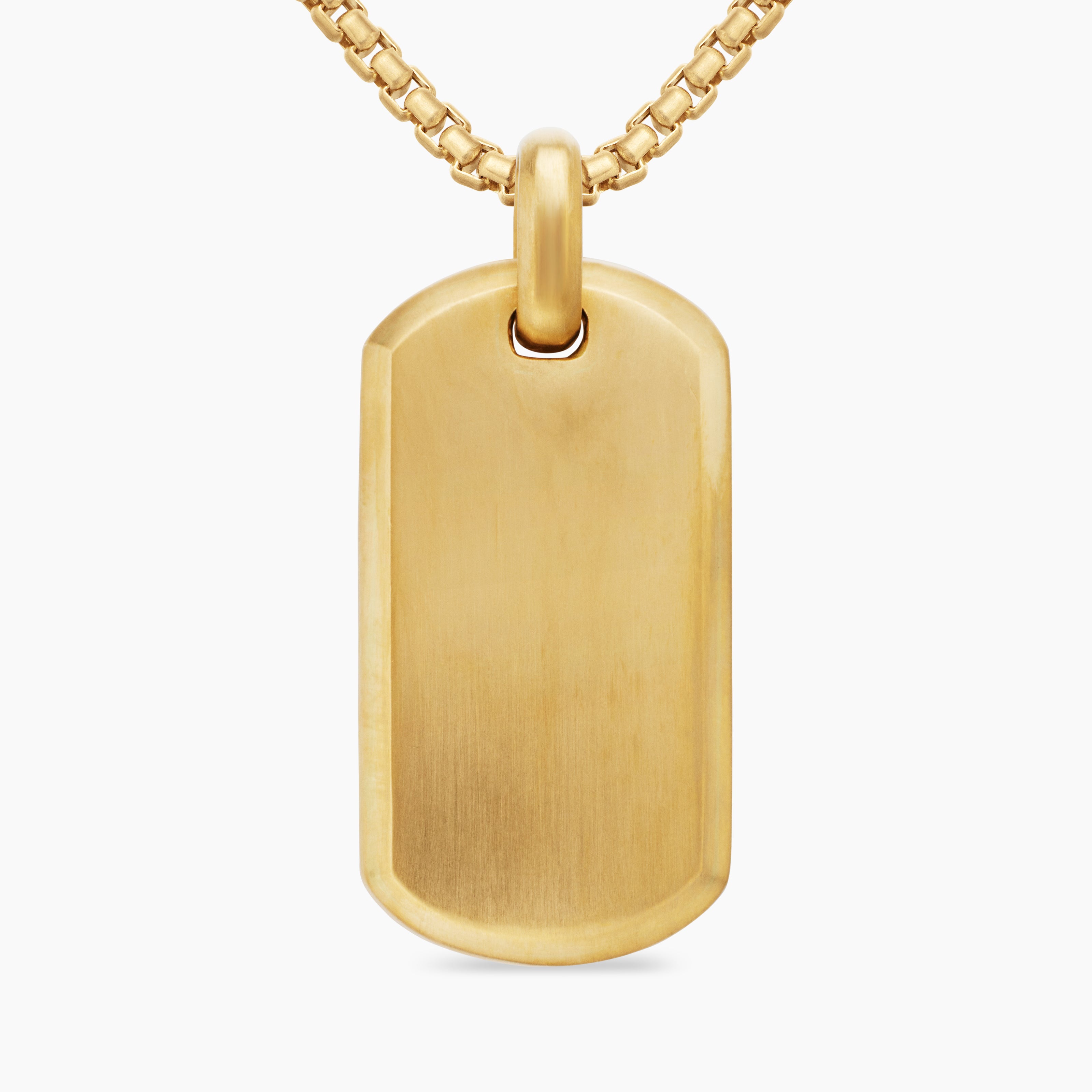 Mens Chevron Tag in 18K Yellow Gold, 35mm