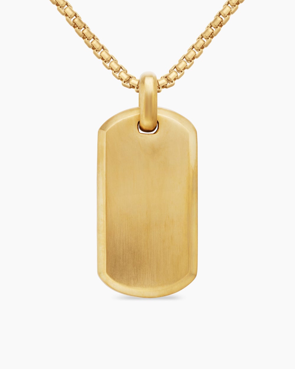 Mens Chevron Tag in 18K Yellow Gold, 35mm