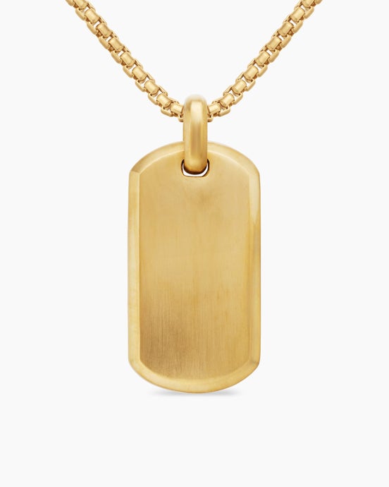 Chevron Tag in 18K Yellow Gold, 35mm