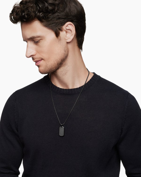 Chevron Tag in Black Titanium, 35mm