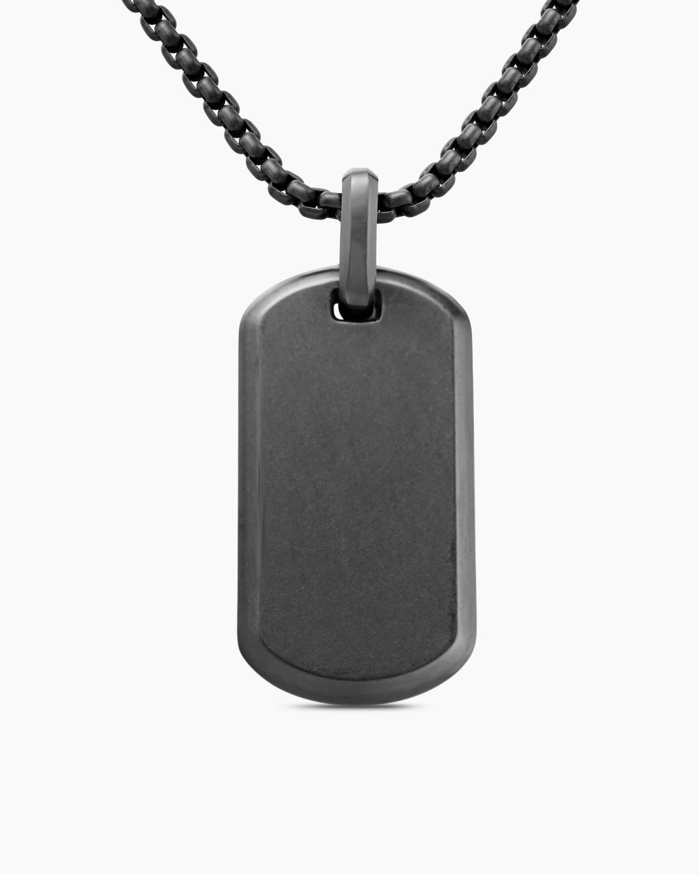 Mens Chevron Tag in Black Titanium, 35mm