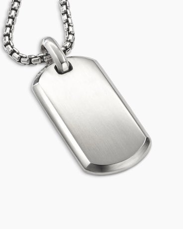 Chevron Tag in Sterling Silver, 35mm
