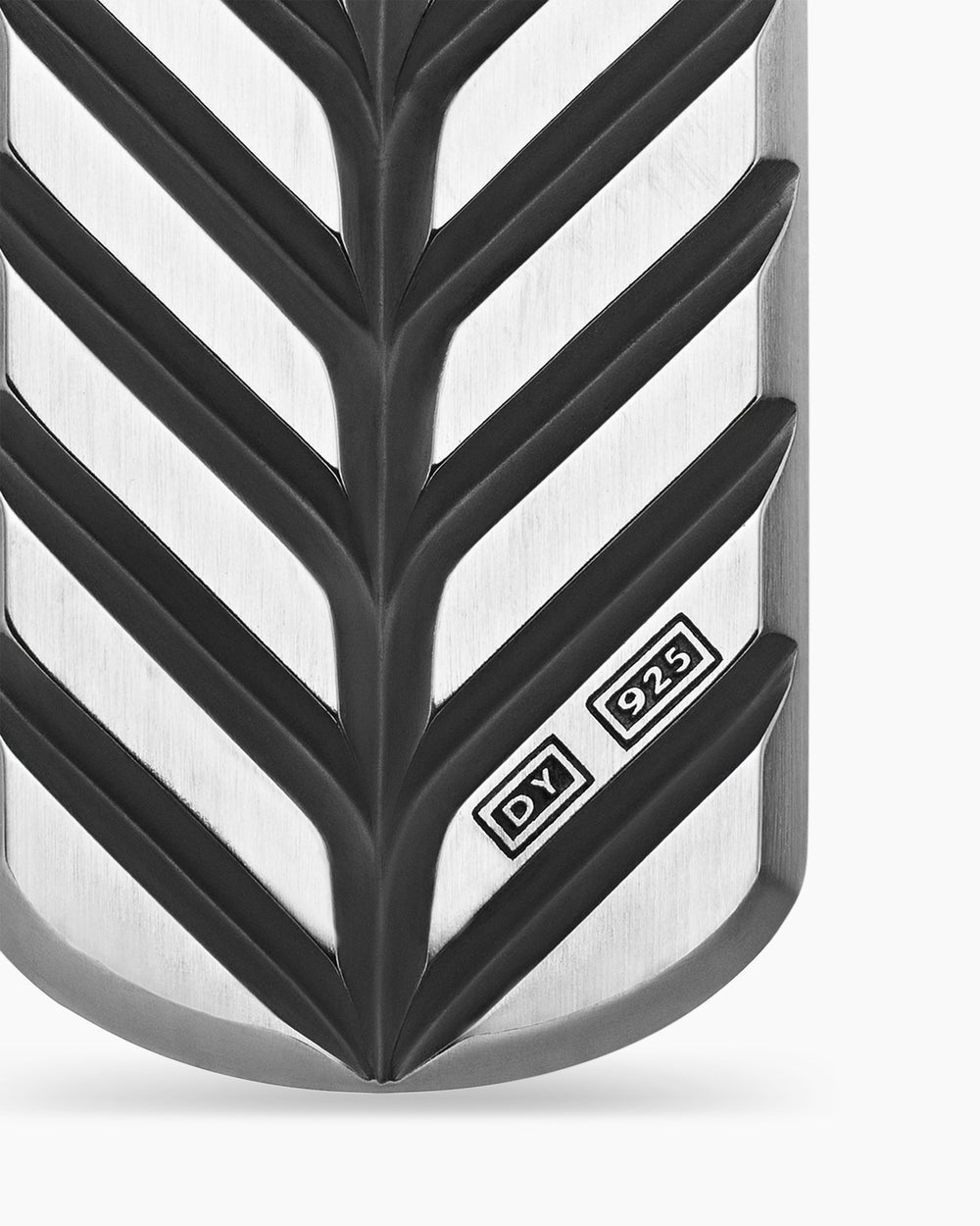Mens Chevron Tag in Sterling Silver, 35mm