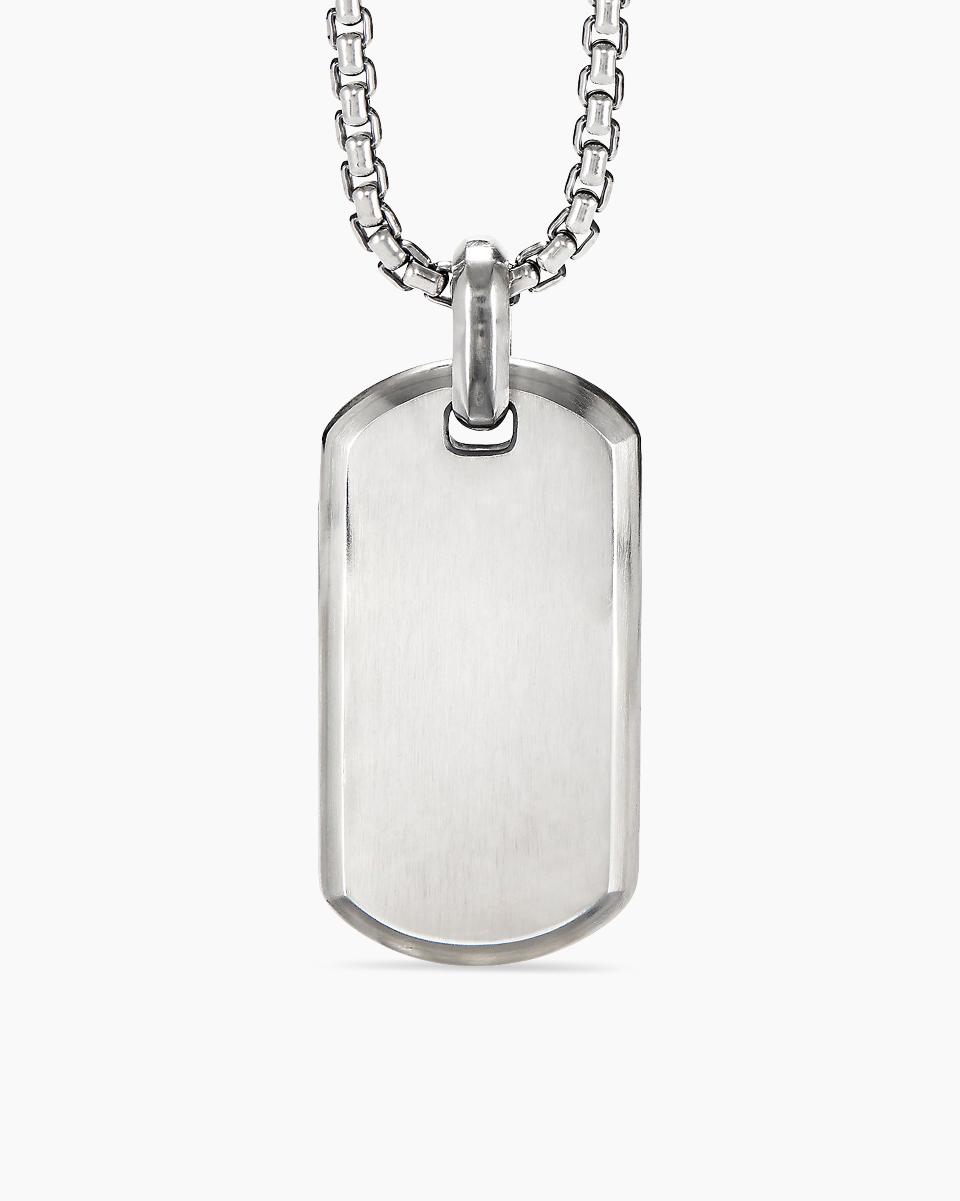 Stainless Steel Dog Tag Pendant | Prouds