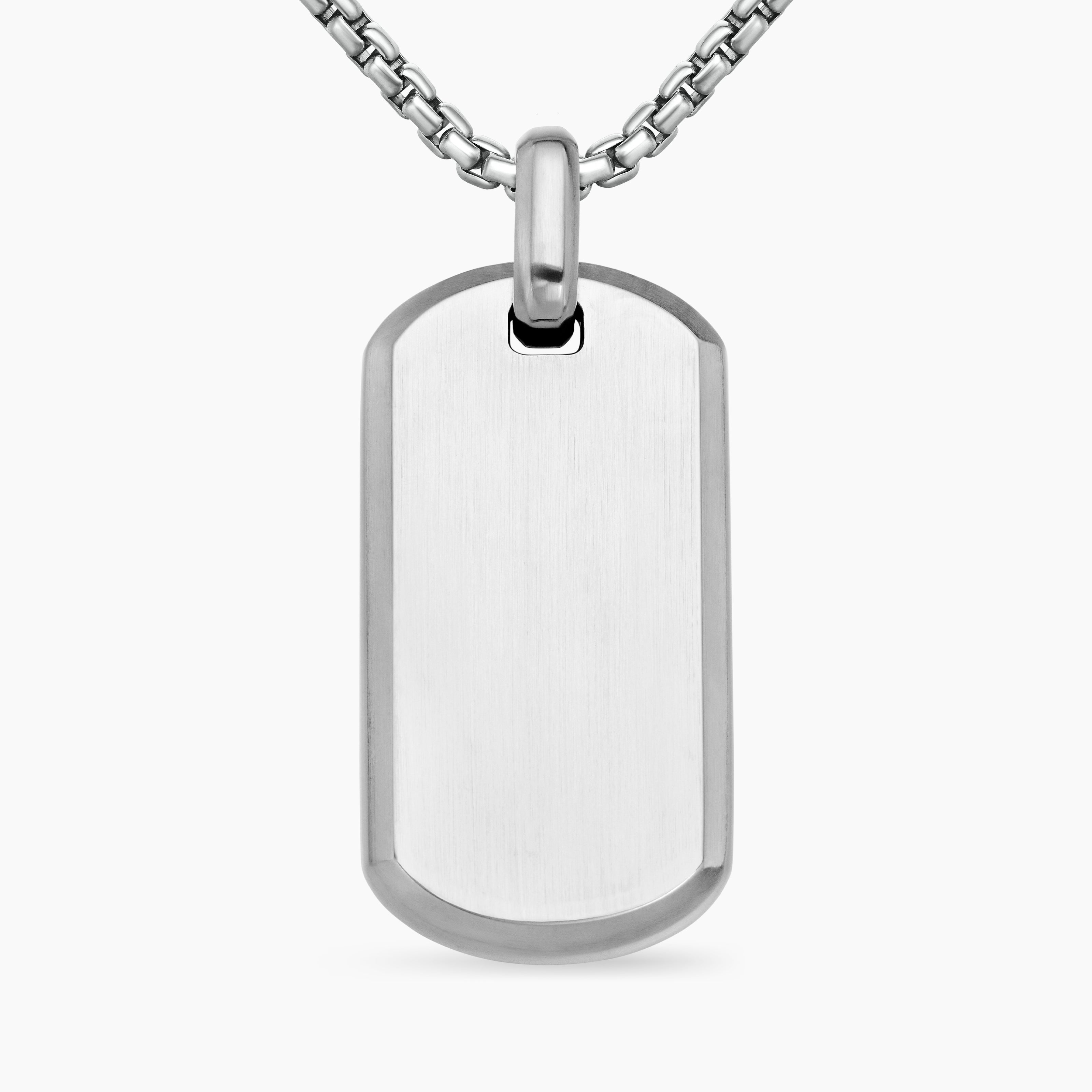 Mens Chevron Tag in Sterling Silver, 35mm