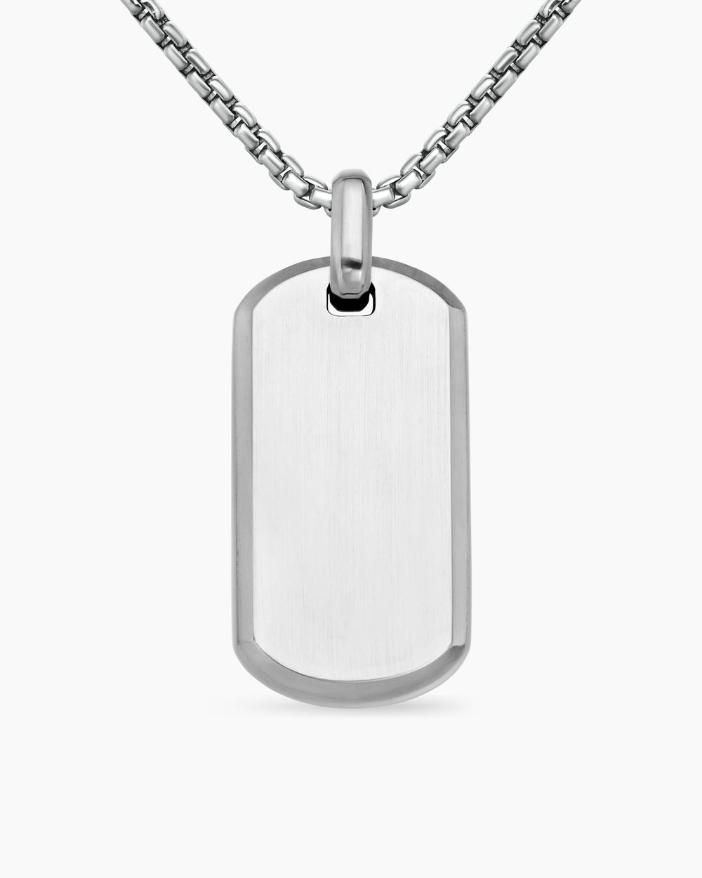 Mens Chevron Tag in Sterling Silver, 35mm