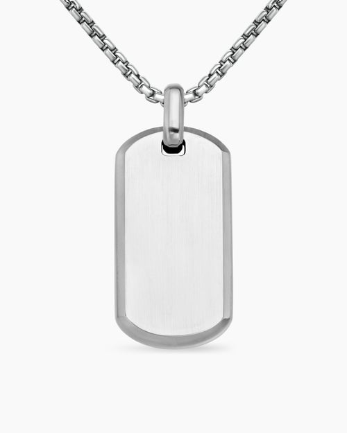 Mens Chevron Tag in Sterling Silver, 35mm
