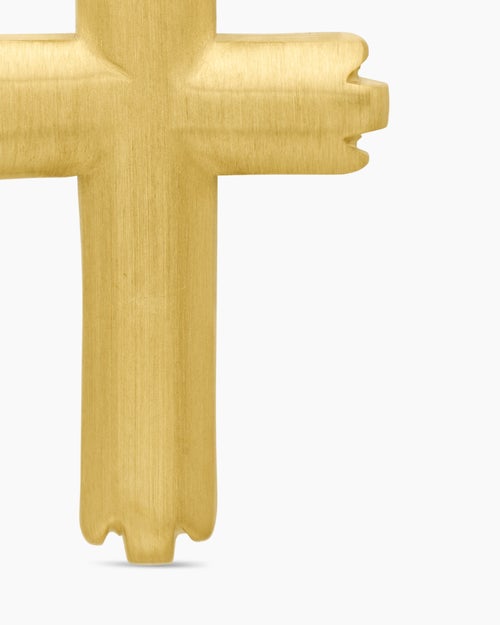 Mens Deco Cross Pendant in 18K Yellow Gold, 27mm