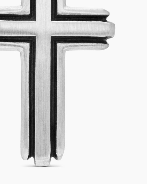 Pendentif Deco croix en argent massif, 27 mm