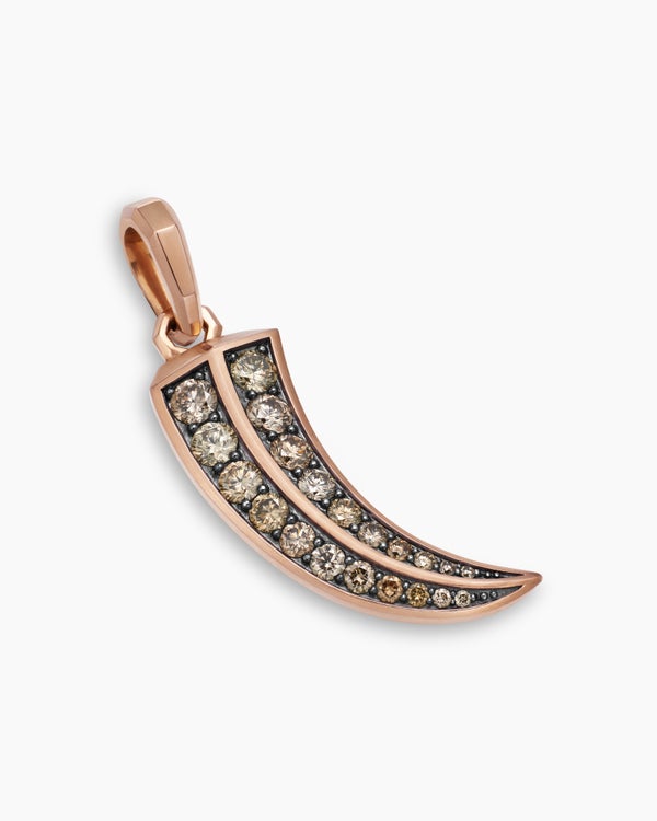 Claw Amulet in 18K Rose Gold with Cognac Diamonds, 30mm