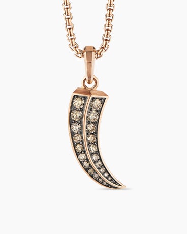Roman Claw Amulet in 18K Rose Gold with Cognac Diamonds, 42.6mm