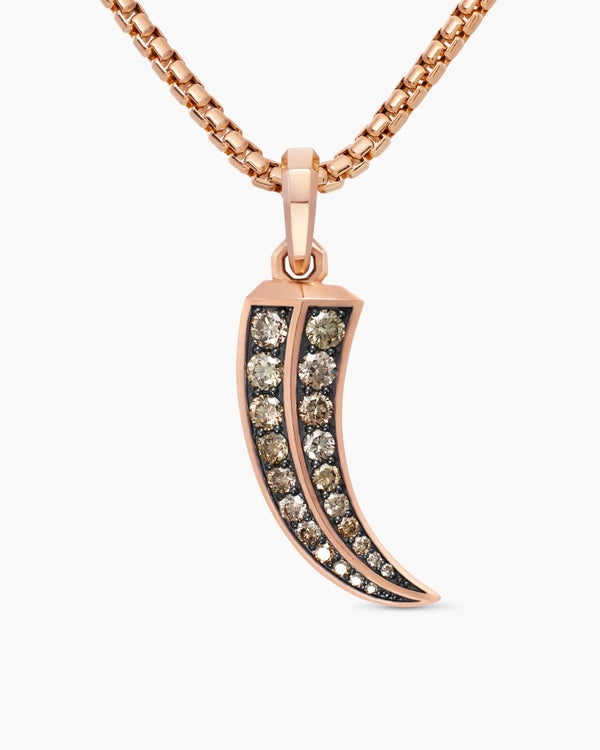 Claw Amulet in 18K Rose Gold with Cognac Diamonds, 30mm
