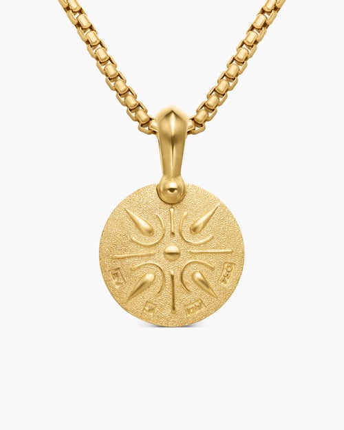 Mens Petrvs® Lion Amulet in 18K Yellow Gold, 19.3mm