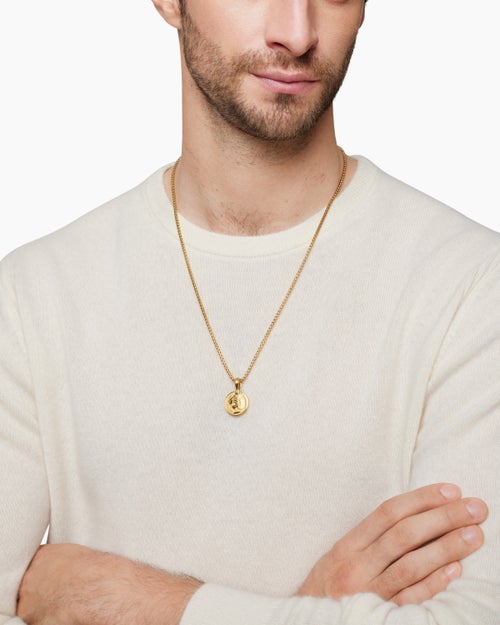 Mens Petrvs® Lion Amulet in 18K Yellow Gold, 19.3mm