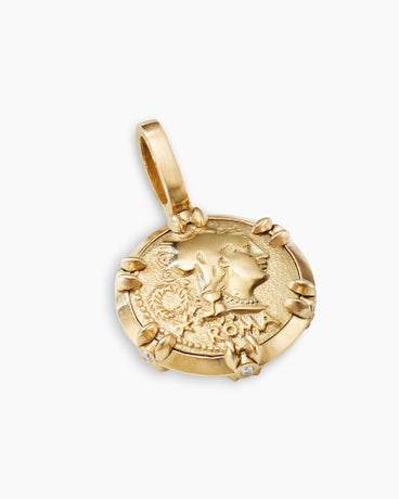 Roman Reversible Amulet in 18K Yellow Gold with Diamonds, 20.6mm