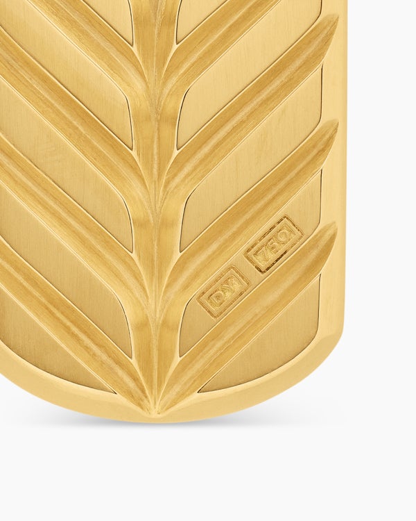 Chevron Tag in 18K Yellow Gold, 27mm