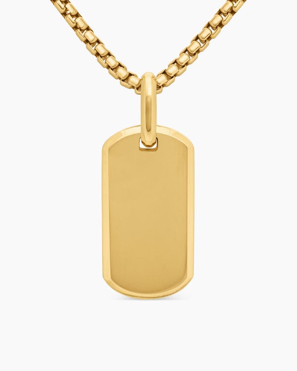 Chevron Tag in 18K Yellow Gold, 27mm