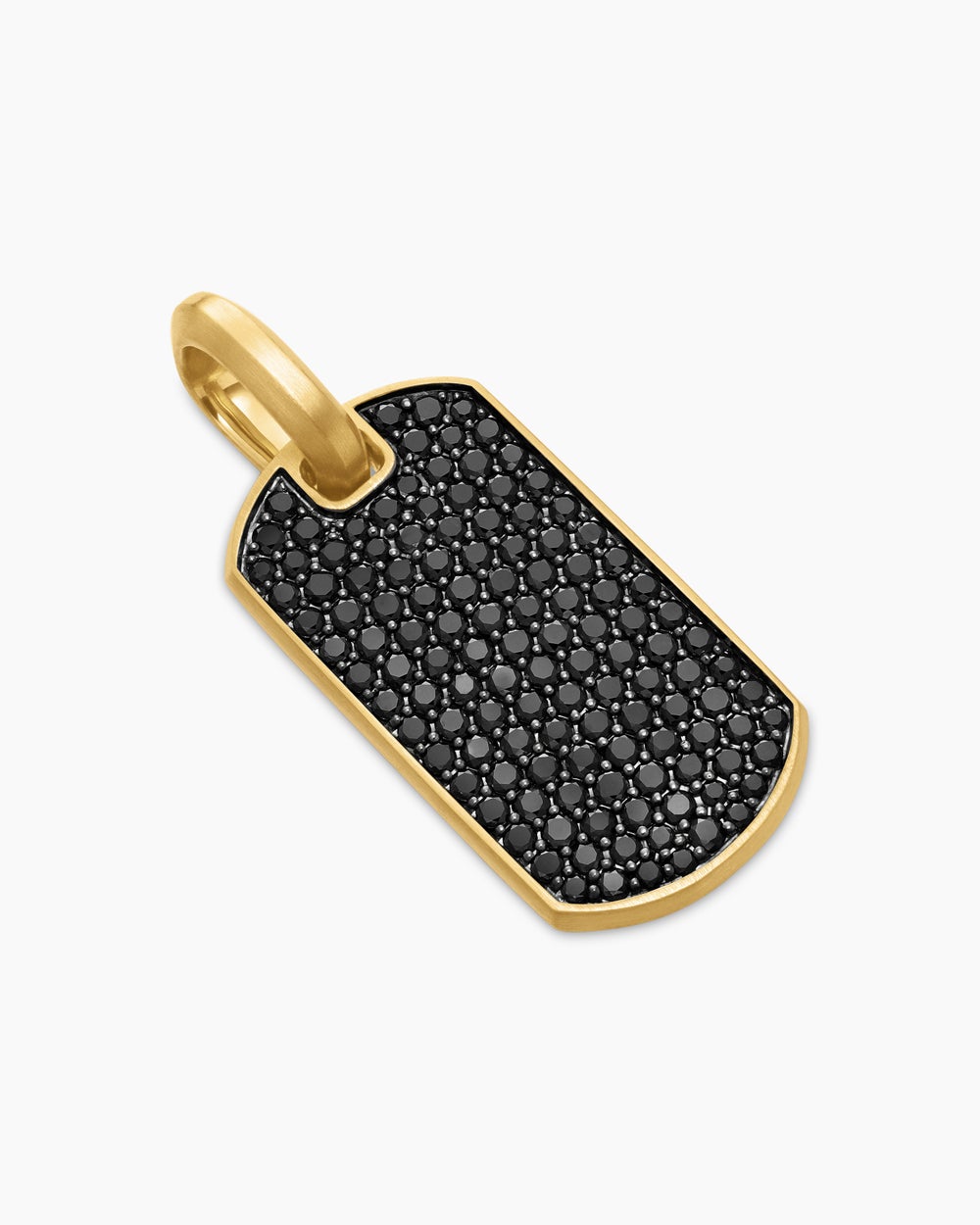 Médaille Chevron en or jaune 18 carats avec diamants noirs, 27 mm homme