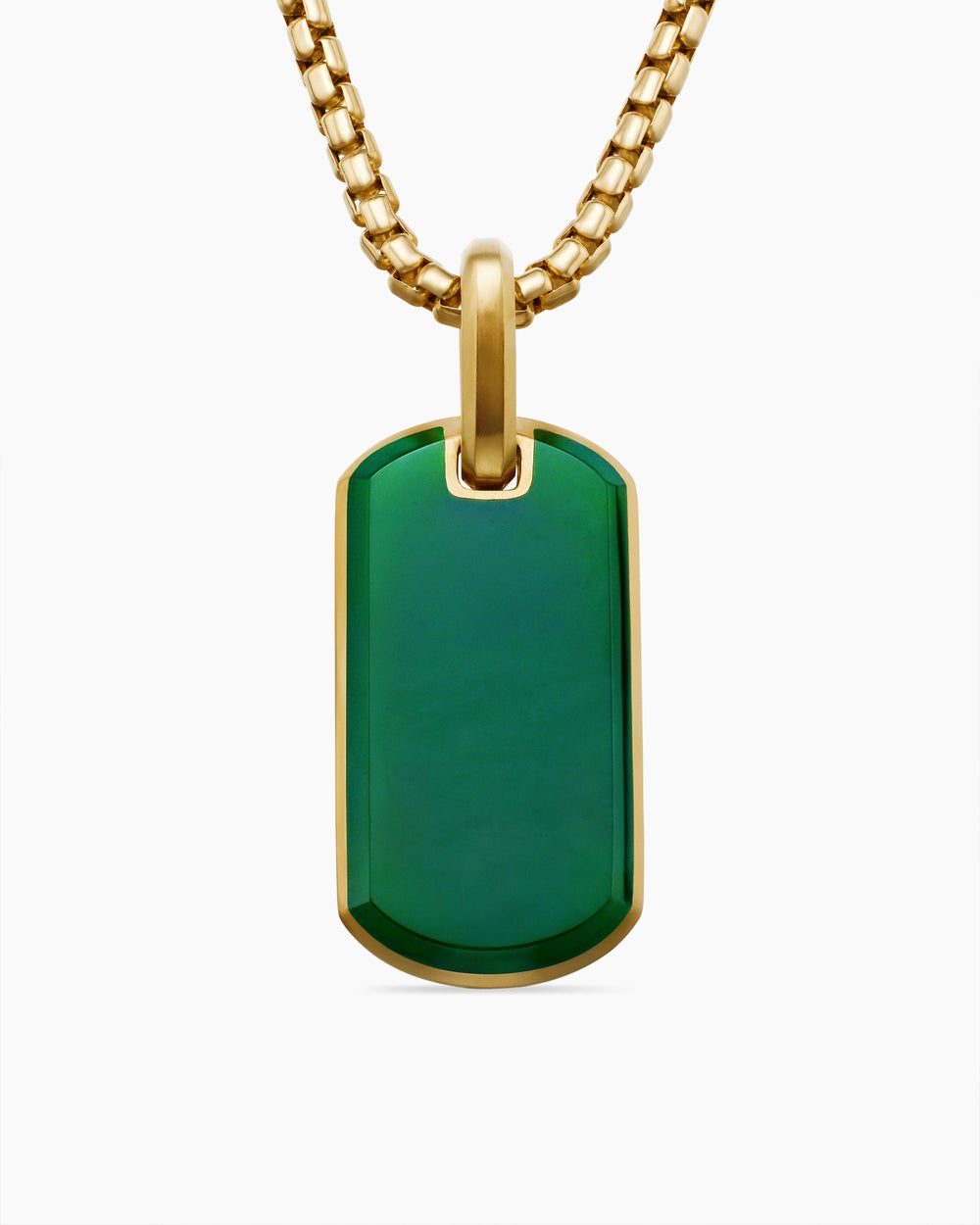 Médaille Chevron en or jaune 18 carats avec jade néphrite, 27 mm homme